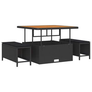 vidaXL Dārza dīvānu komplekts ar spilvenu 8 pcs Melna