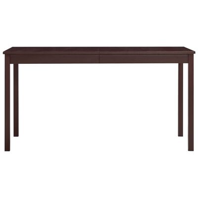 vidaXL virtuves galds, 140x70x73 cm, tumši brūns, priedes koks