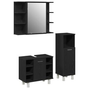 vidaXL Vannas istabas mēbeļu komplekts 3 pcs Melna 30 x 30 x 99,5 cm