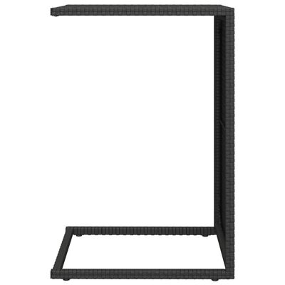 vidaXL galdiņš, C-formas, melns, 40x35x60 cm, polietilēna rotangpalma