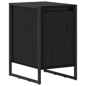 vidaXL Naktsgaldiņ&scaron; Melns ozolkoks 39,5 x 30 x 50 cm Inženierijas koks