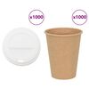 vidaXL papīra kafijas krūzes ar vākiem 1000 gab. 12 unces 300 ml