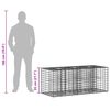 vidaXL Gabions pacelta gulta Sudraba 140 x 60 x 55 cm Cinkots tērauds