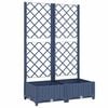 vidaXL dārza puķu kaste ar režģi, zili pelēka, 80x40x121,5 cm, polipropilēns (PP)