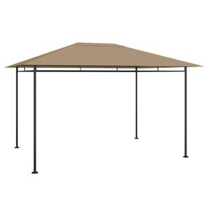 vidaXL dārza nojume, 384x281x270 cm, pelēkbrūna, 180 g/m&sup2;