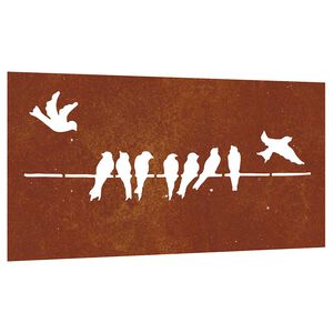 vidaXL dārza sienas rotājums, 105x55 cm, tērauds, rūsas efekts
