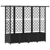 vidaXL Pacelta gulta ar treliem un jumtu Melns 202 x 40 x 136 cm PP