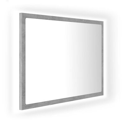 vidaXL vannasistabas spogulis, LED, pelēks, 60x8,5x37 cm, akrils