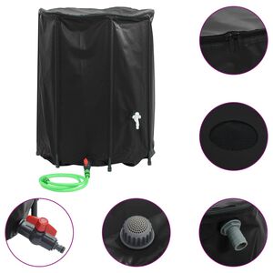 vidaXL ūdens tvertne ar krānu, saliekama, 750 L, PVC