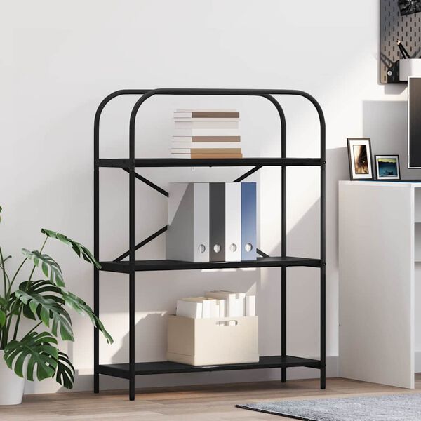 vidaXL Grāmatu plaukts Melns ozolkoks 80 x 30 x 109 cm