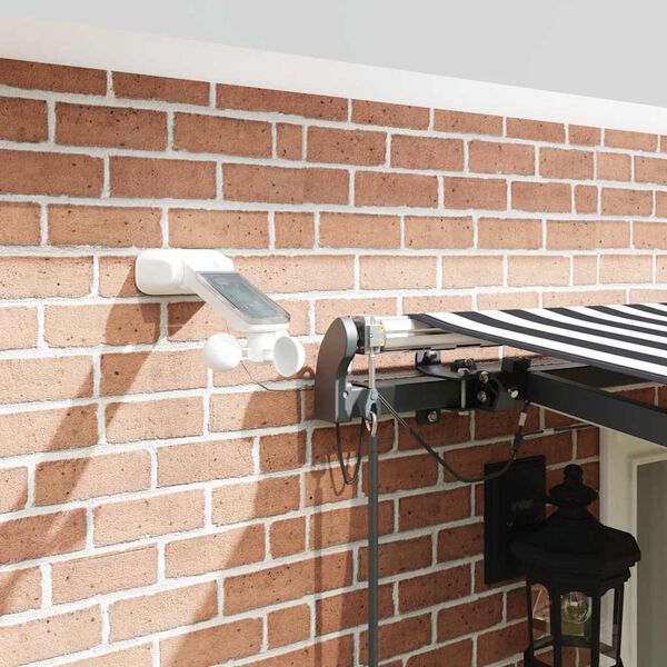 vidaXL automātiski izvelkama markīze, LED, pelēka un balta, 500x300 cm