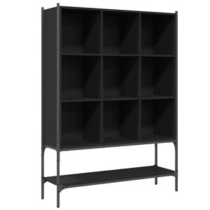 vidaXL grāmatplaukts, melns, 102x28x141,5 cm, inženierijas koks