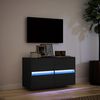 vidaXL TV sienas skapītis ar LED lampiņām, melns, 80x31x45 cm