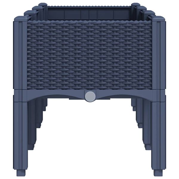 vidaXL dārza puķu kaste ar kājām, zili pelēka, 120x40x42 cm, PP
