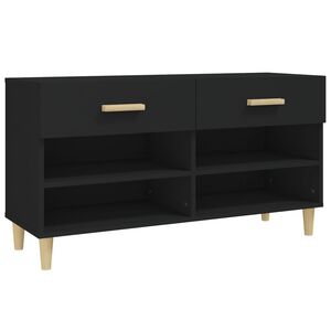 vidaXL apavu skapītis, melns, 102x35x55 cm, inženierijas koks