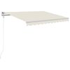 vidaXL markīze ar LED un vēja sensoru, 300x250 cm, krēmkrāsas