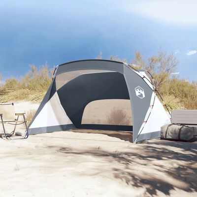 vidaXL pludmales telts, pelēka, 274x178x170/148 cm, 185T poliesters