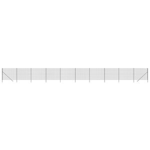 vidaXL stiepļu žogs, pelēks, 1,4x25 m, cinkots tērauds
