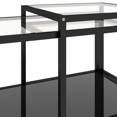 vidaXL tējas galdiņi, 2 gab., melni, rūdīts stikls