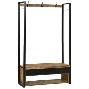 vidaXL Apģērba statīvs Brūna 110 x 40 x 179 cm Mango masīvkoks