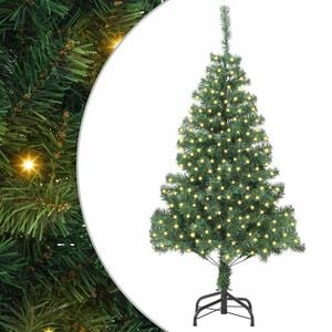 vidaXL Ziemassvētku eglīte su 300 LED ar statīvu Zaļa 180 cm PVC