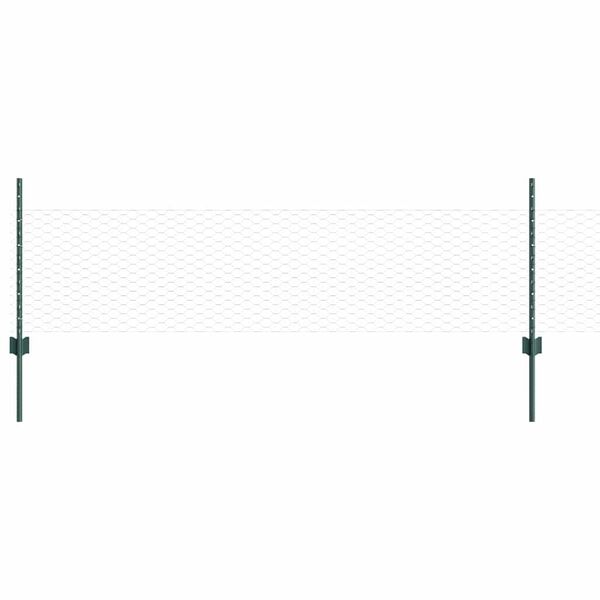vidaXL Žogs ar stabu Zaļa 0,5 x 100 m Tērauds un PVC