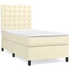 vidaXL atsperu gulta ar matraci, krēmkrāsas, 90x200 cm, mākslīgā āda
