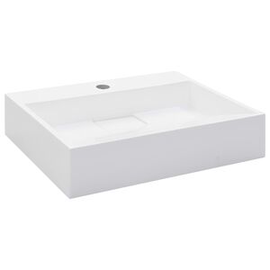 vidaXL izlietne, 50x38x13 cm, minerālu un marmora materiāls, balta