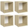 vidaXL TV plaukti, 4 gab. balti, ozolkoka 37x35x37cm inženierijas koks