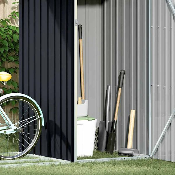 vidaXL dārza &scaron;ķūnis, antracītpelēks, 245x98x159 cm, cinkots tērauds