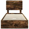 vidaXL Glabā&scaron;anas gulta Dūmaka ozols 75 x 190 cm Inženierijas koks