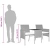 vidaXL divvietīgs dārza dīvāns ar galdiņu un soliem, pelēks, PE