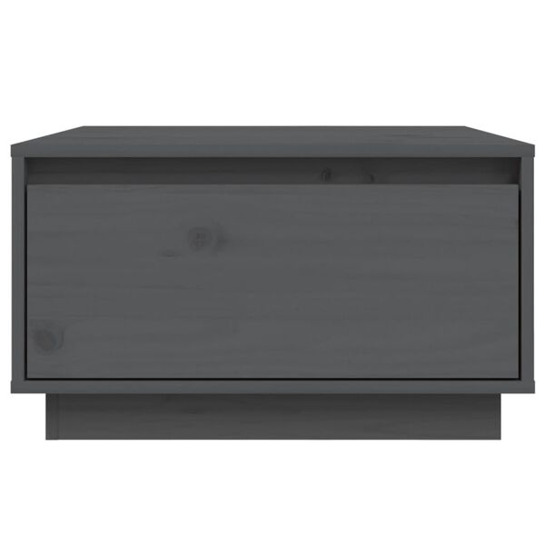 vidaXL kafijas galdiņš, pelēks, 55x56x32 cm, priedes masīvkoks