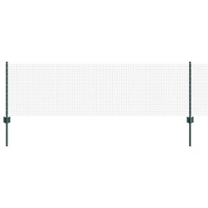 vidaXL Metināts žogs ar stabiem 50 x 0,6 m PVC pārklāts tērauds Zaļa
