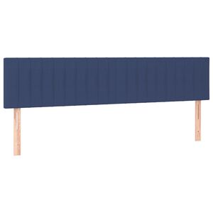 vidaXL gultas galvgaļi, zils, 200x5x78/88 cm, audums