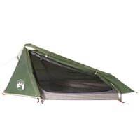vidaXL kempinga telts, tuneļa, 1 personai, zaļa, ūdensnecaurlaidīga
