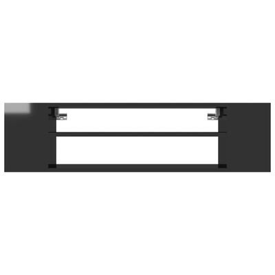 vidaXL TV plaukts, spīdīgi melns, 100x30x26,5 cm, skaidu plāksne