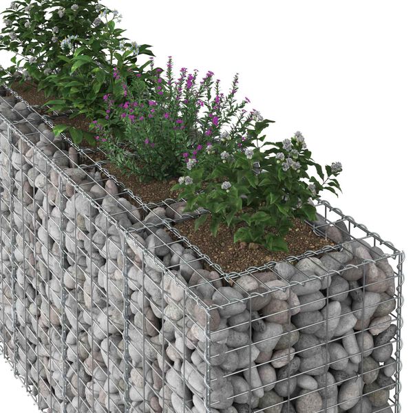 vidaXL Gabions pacelta gulta Sudraba 170 x 50 x 80 cm Cinkots tērauds
