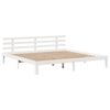 vidaXL gultas rāmis ar galvgali bez matrača, balts, 200x200 cm