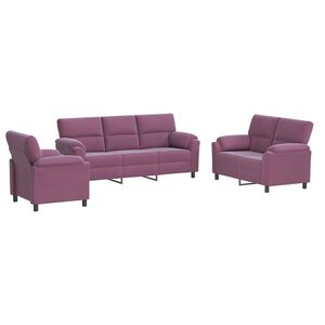 vidaXL Dīvānu komplekts 3 pcs Violeta Samts