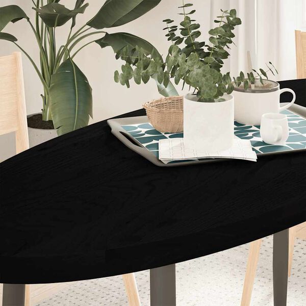 vidaXL galda virsma, tum&scaron;i brūna, 140x60x4 cm, ozola masīvkoks, ovāls