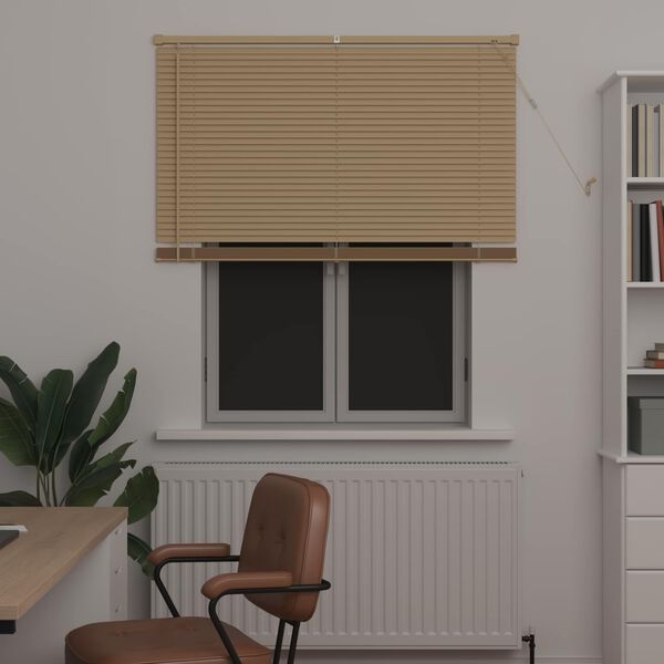 vidaXL Venēcijas žalūzija Gai&scaron;i brūna ar rakstu 150 x 110 cm PVC