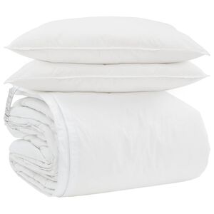 vidaXL Segas komplekts ar spilvenu 3 pcs Balts Dūnu spalva