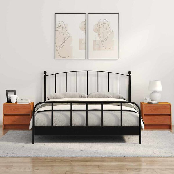 vidaXL Nakts skapī&scaron;i 2 pcs Vaks brūns 40 x 30.5 x 35.5 cm Priedes koks