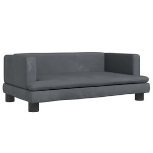vidaXL gulta suņiem, tum&scaron;i pelēka, 80x45x30 cm, samts
