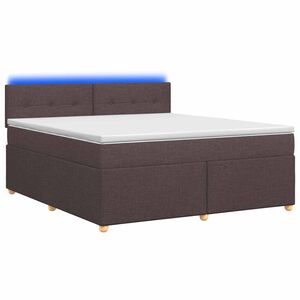 vidaXL Kontinentālā gulta ar matraci Tum&scaron;i brūna 140 x 190 cm Audums