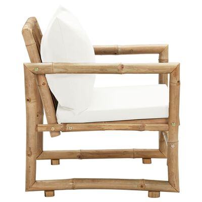 vidaXL dārza krēsli, 2 gab., ar matračiem un spilveniem, bambuss