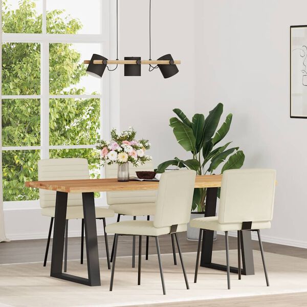 vidaXL virtuves krēsli, 4 gab., krēmkrāsas mākslīgā āda