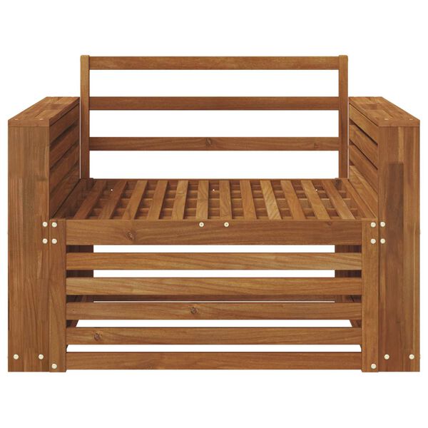 vidaXL 2 Gabals Dīvāns ar rokām Cietā akācijas koks Dabiska