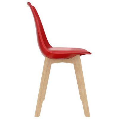 vidaXL virtuves krēsli, 2 gab., sarkana plastmasa